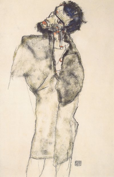 Zelfportret als asceet door Egon Schiele